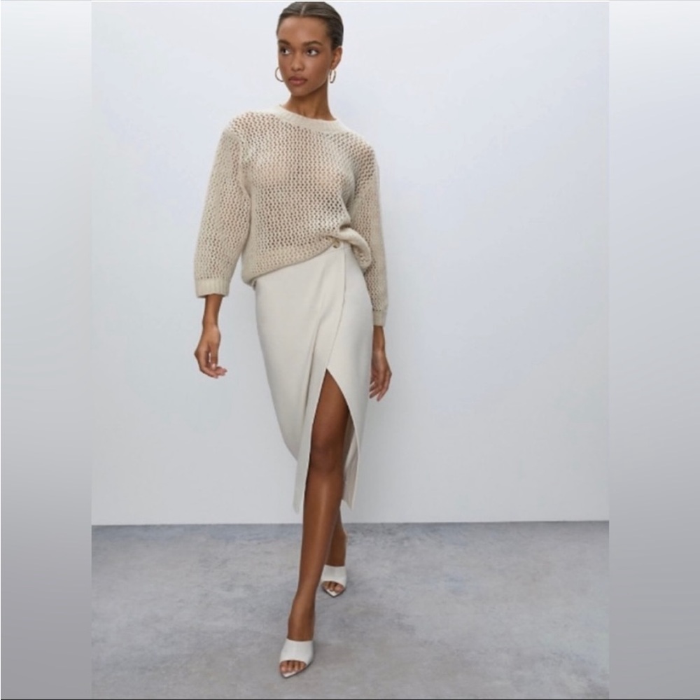 Aritzia Babaton Leona Faux Wrap Skirt